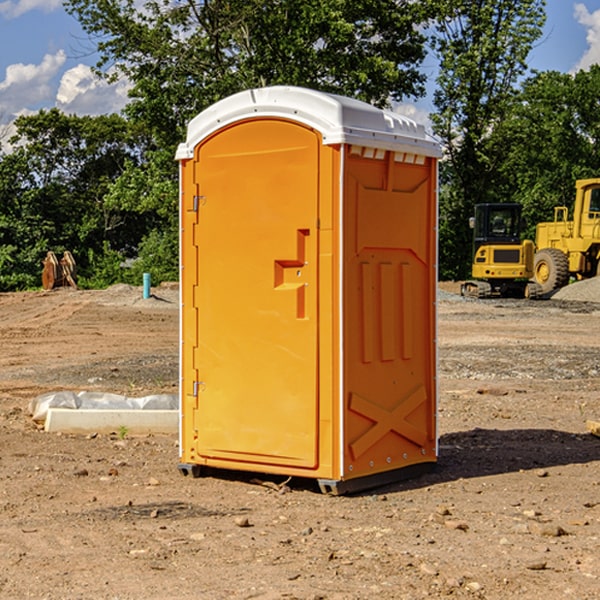 how often are the portable restrooms cleaned and serviced during a rental period in Hammon Oklahoma